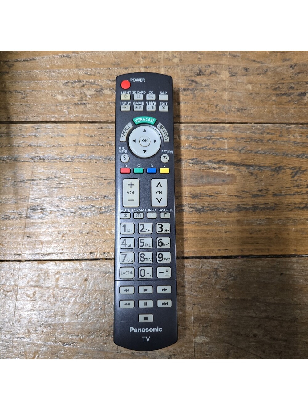 Panasonic N2QAYB000486 For TV HDTV LED LCD Original Genuine Remote Control Used